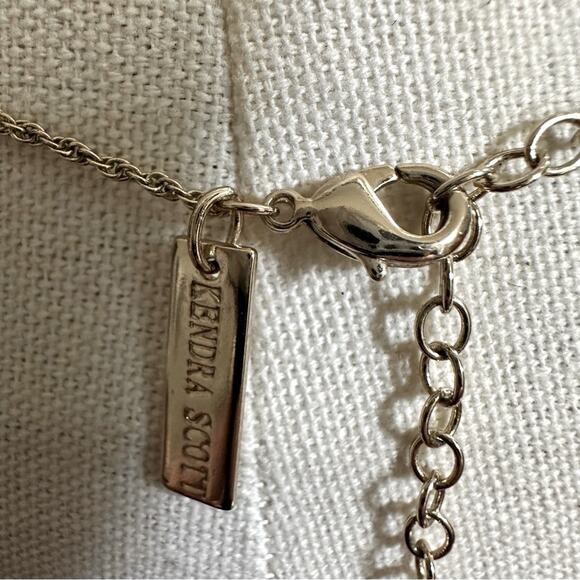 Kendra Scott Rae Necklace Gold Plated Turquoise Blue Long Pendant Jewelry - Picture 5 of 9